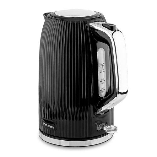 Black electric kettle cordless - black,