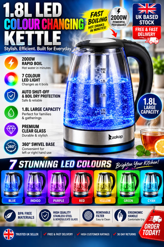 Electric glass kettle - glass, 1.8l