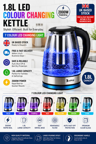 Led electric glass kettle - glass,